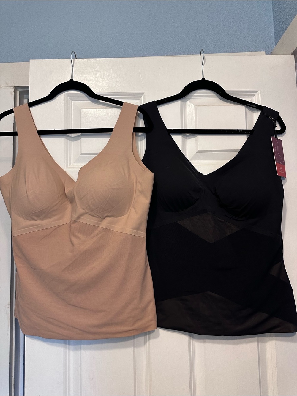 Honeylove lift wear tank cami supportive Shaping Built-In Bra Black Nude 2x new